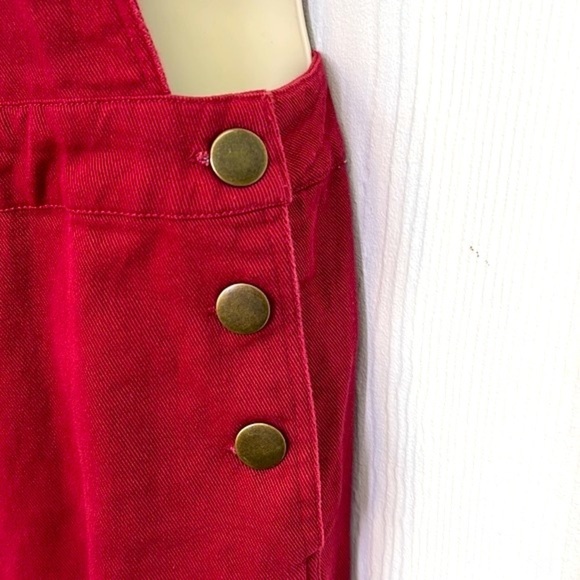 Forever 21 - Burgundy Cotton Adjustable Straps Overalls Size Small - Picture 6 of 13